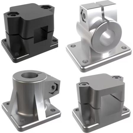 Noix de serrage sur platine pour tubes ronds ou carrés