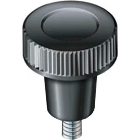 Bouton moleté épaulé concave à tige filetée