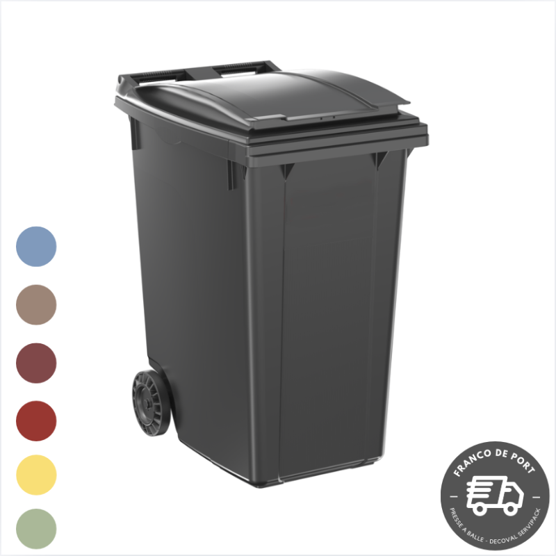 Conteneur poubelle 2 roues 360 litres - C360L - DECOVAL SERVIPACK