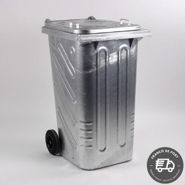 Conteneur à déchets métallique 2 roues 240 Litres