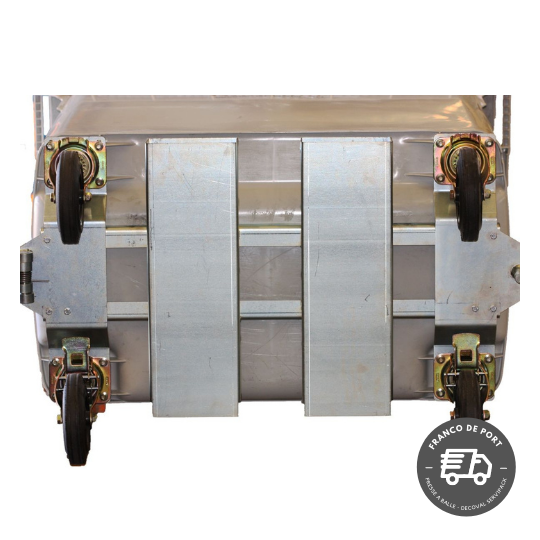 Conteneur poubelle industriel 1000 litres avec passage de fourches - DECOVAL SERVIPACK