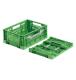 Caisse plastique pliable Ajourée Verte 400x300x160 mm