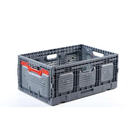 Bac qualité alimentaire Pliable 600 x 400 x 259 mm Ajouré Gris
