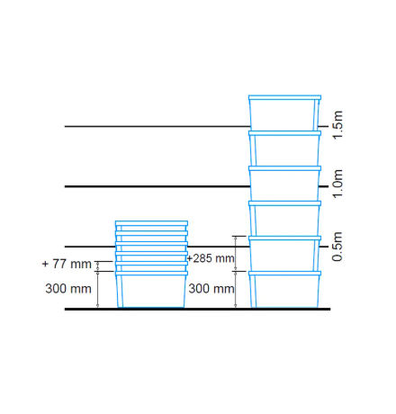 Vente Bac fond plein et parois ajourées  600x400x300 emboitable (BAC-LAND PACK)