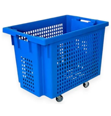 Bac plastique ajouré à roulettes emboitable 600x400x400