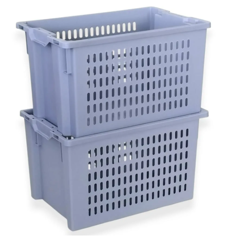 Caisse plastique Euro fond plein parois ajourées 600x400x350 - BAC-LAND PACK