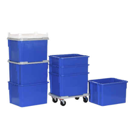 Bac plastique plein 100 litres 620x500x403 - contact alimentaire - BAC-LAND PACK