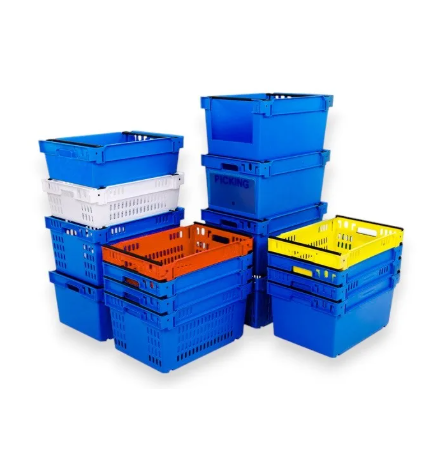 Vente Bac plein emboîtable et gerbable sur rabats 600x400x300mm (BAC-LAND PACK)