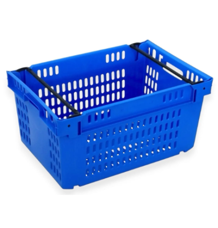 Bac ajouré emboîtable gerbable sur rabats 600x400x300 - BAC-LAND PACK