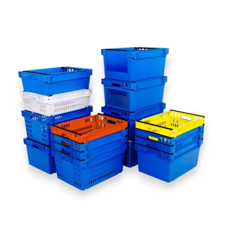 Vente Bac ajouré emboîtable gerbable sur rabats 600x400x300 (BAC-LAND PACK)