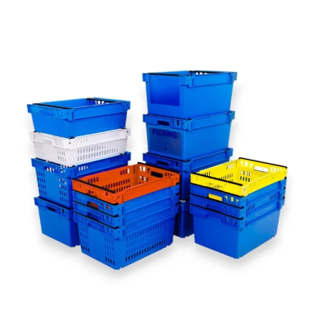 Bac fond plein parois ajourées emboîtable gerbable 600x400x300 mm - BAC-LAND PACK