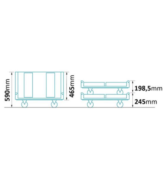 Comparateur Grand bac pliable avec roulettes 800 x 600 x 590