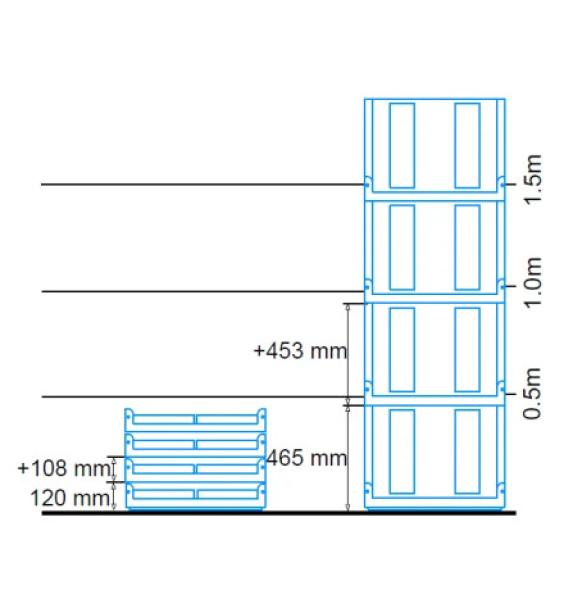 Prix Bac réhausse plastique pliable sans fond 800x600x465