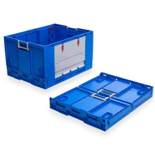 Bac plastique pliable à porte pour picking 800x600x465 - BAC-LAND PACK