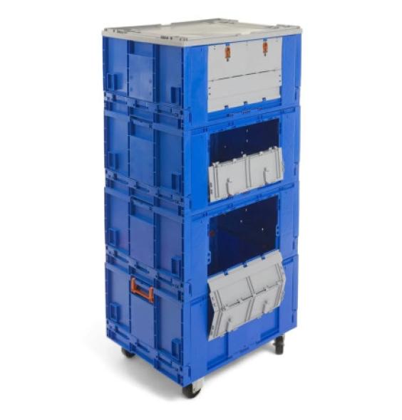 Achat Rehausse pliable plastique à porte pour bac picking 800 x 600 x 465