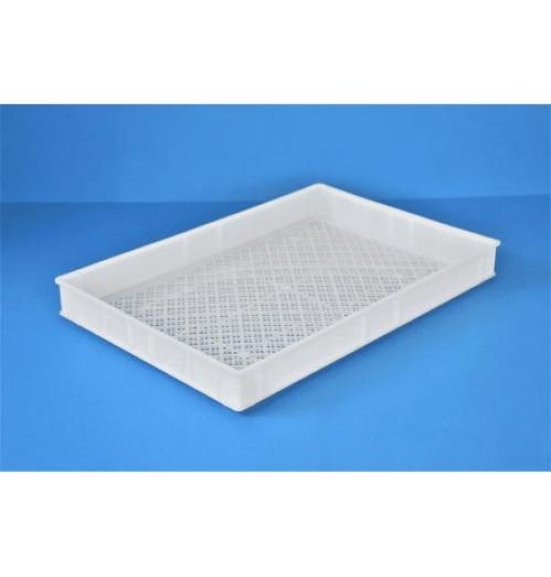Bac gerbable contact alimentaire 600x400x59 fond ajouré parois pleines - BAC-LAND PACK