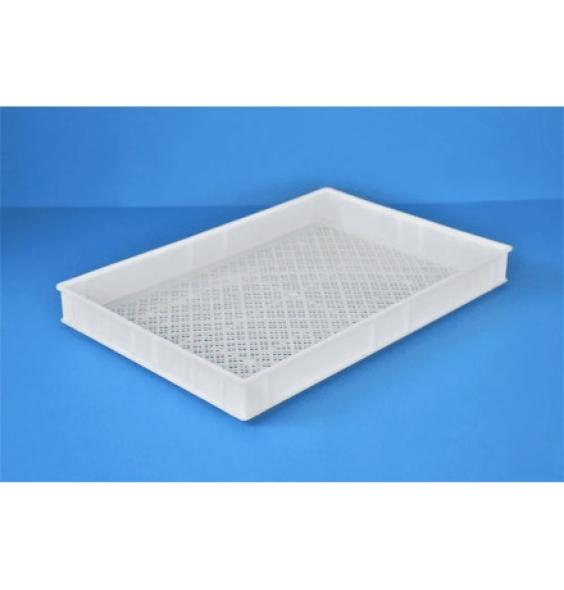 Bac gerbable contact alimentaire 600x400x59 fond ajouré parois pleines