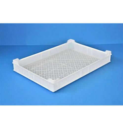 Bac plat 600 x 400 x 77 fond ajouré et parois pleines à réhausses - BAC-LAND PACK