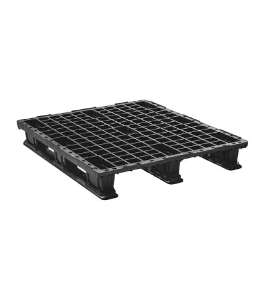 Achat Palette plastique légère réutilisable 120x100 ajourée 3 semelles