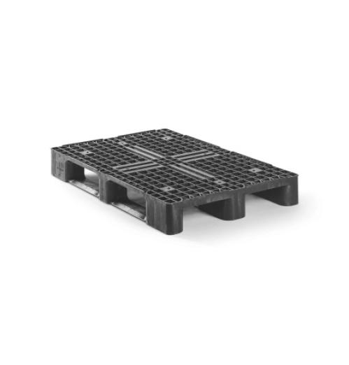 Palette europe plastique medium 1200x800 ajourée 3 semelles - BAC-LAND PACK