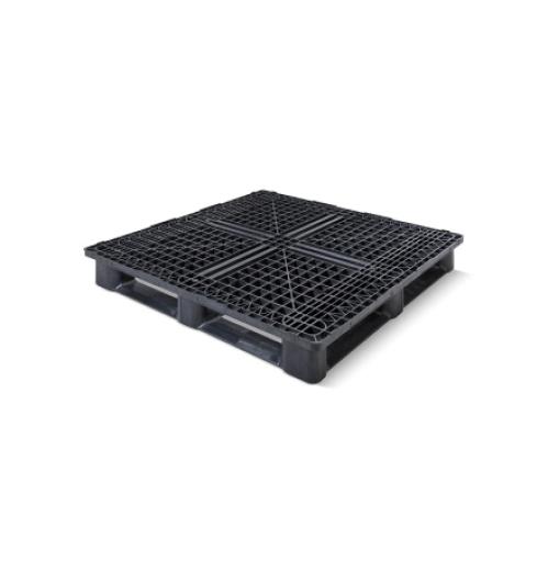 Palette médium 120x120 plastique - plateau ajouré 6 semelles - BAC-LAND PACK