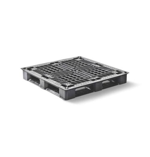 Palette plastique conteneur 1140x1140 ajourée 6 semelles - BAC-LAND PACK