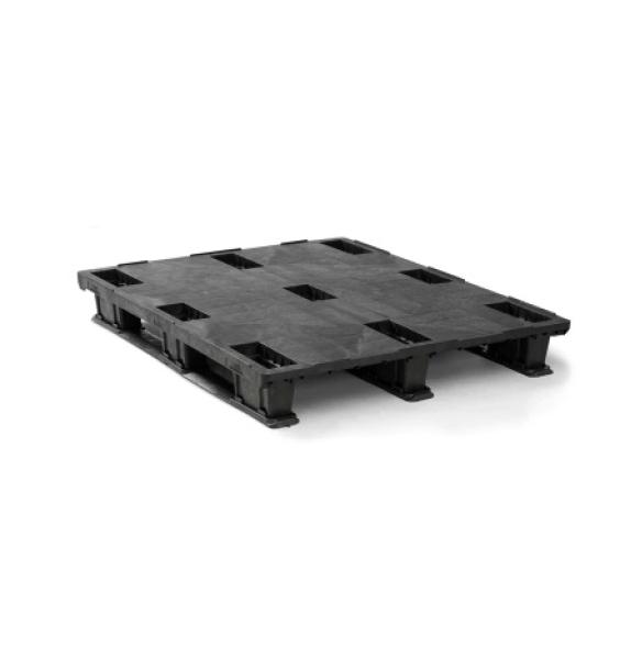Palette plastique légère 1200x1000 plancher plein 3 semelles