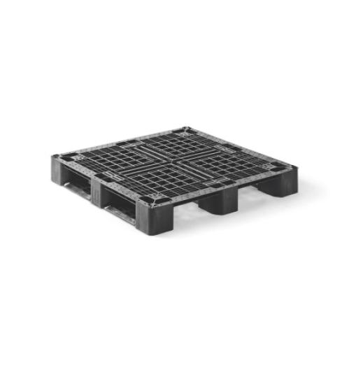 Palette plastique médium 1100x1100 Plateau ajouré 3 semelles - BAC-LAND PACK