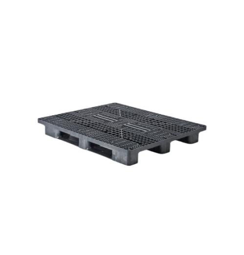 Palette plastique 1300x1100 lourde Plateau ajouré 3 semelles - BAC-LAND PACK
