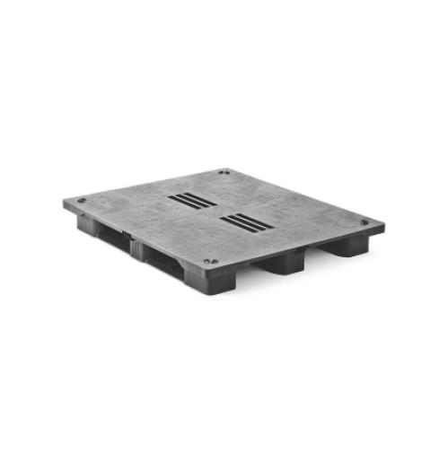 Palette lourde 1300x1100 plastique - plateau plein 3 semelles - BAC-LAND PACK