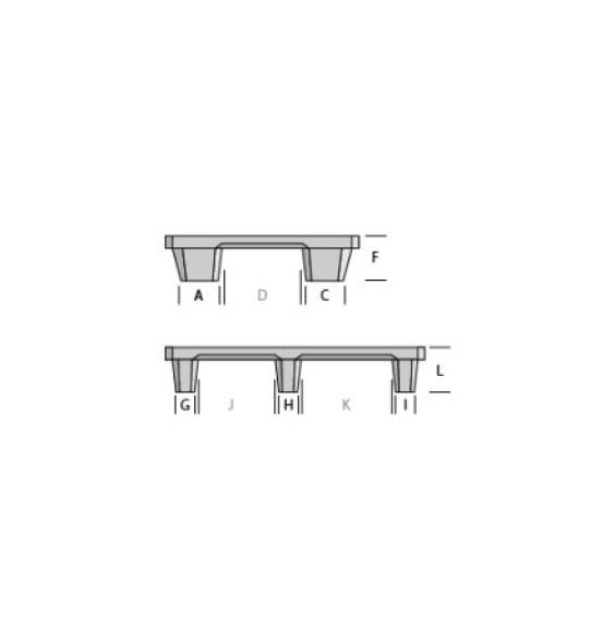Fabricant Demi palette 600x800 6 pieds emboitables ajourée plastique