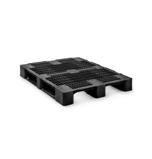 Palette plastique 3 semelles 120x100 plancher ajouré - médium - BAC-LAND PACK