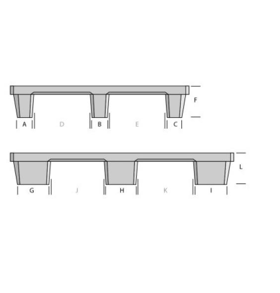 Vente Palette plastique légère 1200x1000 ajourée emboîtable 9 plots (BAC-LAND PACK)
