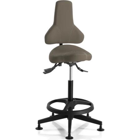 Chaise simili d'atelier hobbit 4 (REX) - haute avec repose pieds