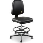 Chaise antistatique haute à repose-pieds GREF 215 (GRE) tissu / simili - SIEGES & COMPAGNIE