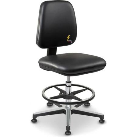 Chaise antistatique haute à repose-pieds GREF 215 (GRE) tissu / simili