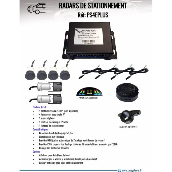 Radar de recul 4 capteurs CARLAP’S avec distance réglable