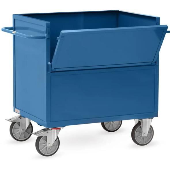 Chariot caisse fermable en tole