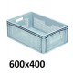 Caisse plastique ajourée gerbable norme Europe 600x400