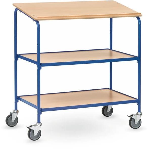 Grand pupitre d'atelier roulant à 2 plateaux