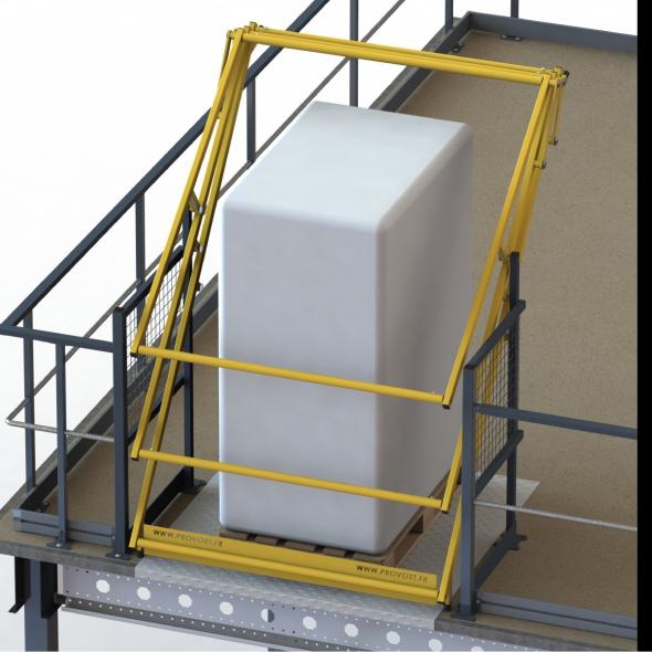 Barrière écluse basculante pour plateforme de stockage