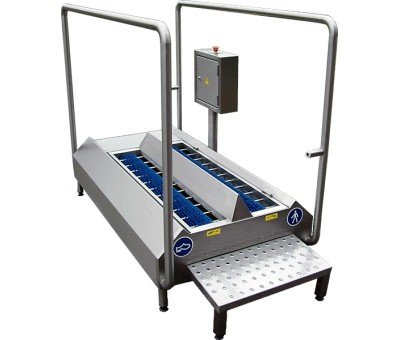 Lave semelles à passage obligé sur pieds ou encastré