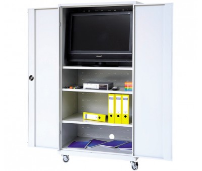 Achat Armoire audiovisuelle mobile à portes battantes