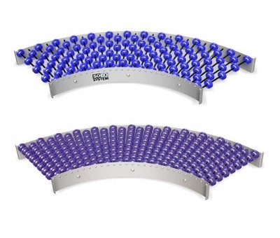 Convoyeur courbe à galets diamètre 48 mm