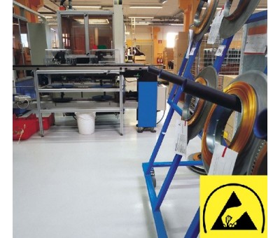 Sol autolissant 6/7 mm antistatique à haute tenue chimique Flowfresh ESD MF