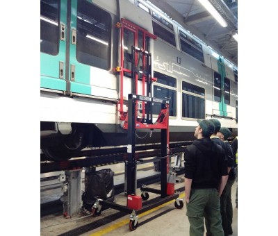 Chariot positionneur de porte ferroviaire
