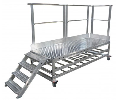 Plateforme mobile à accès et garde-corps amovibles compartiment stockage Réf. PF1 SP-O