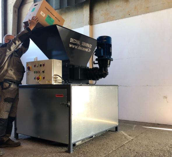 Broyeur de carton pour production de chips de calage TB500