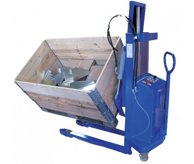 Gerbeur basculeur de caisse 800 kg semi électrique