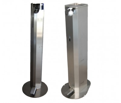 Achat Distributeur de gel hydroalcoolique à pédale FOOT GEL - acier ou inox